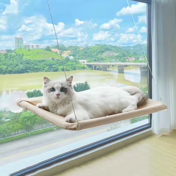 Ultra-Soft Cat Window Mounted Hammock Bed – Breathable – Space-Saver - Picture 1 of 6